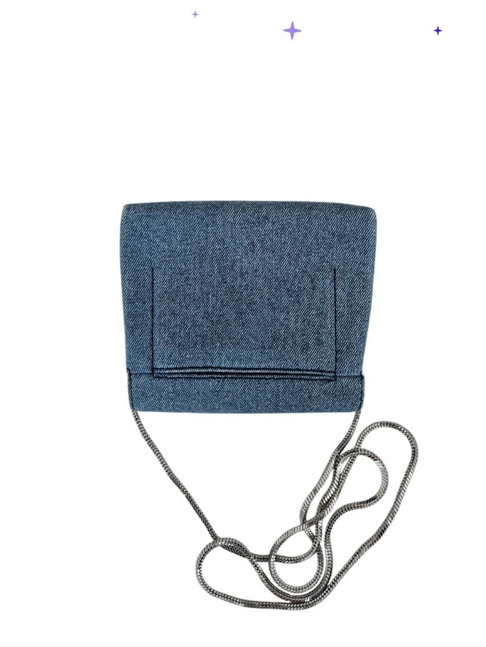 3.1 Fhillip Lim Denim Mini  Alix Crossbody Bag with Silver Chain - Picture 5 of 13